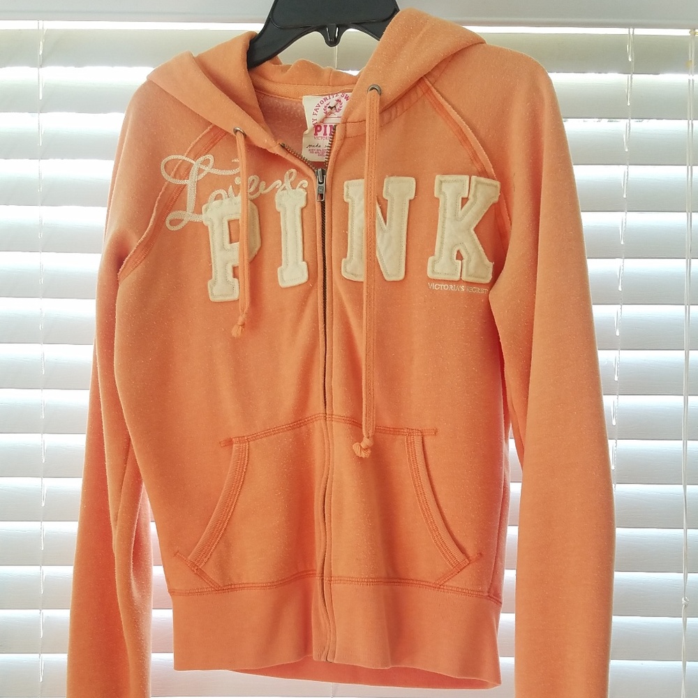 Orange Victoria Secret Zip-up Hoodie